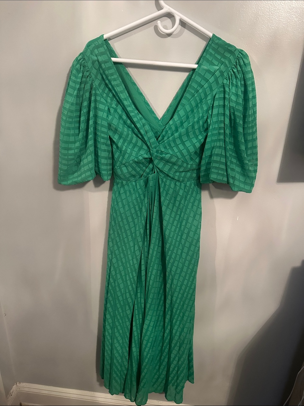 ASOS Emerald Green Twist-Front Maxi Dress